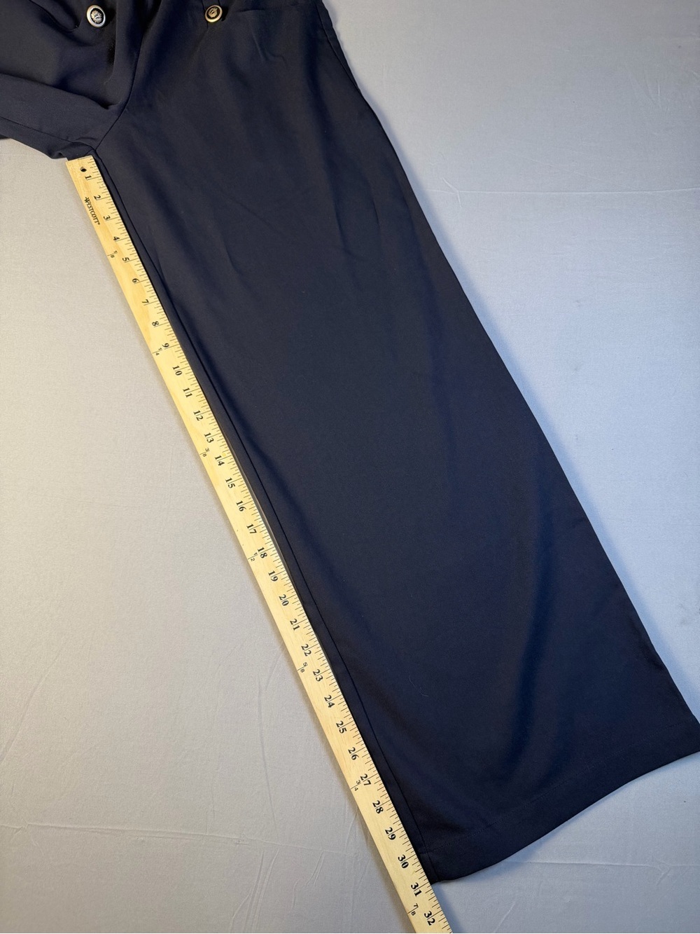Unique Vintage Navy High-Waist Trousers with Nautical Sailor Buttons Size 4 - Picture 6 of 10
